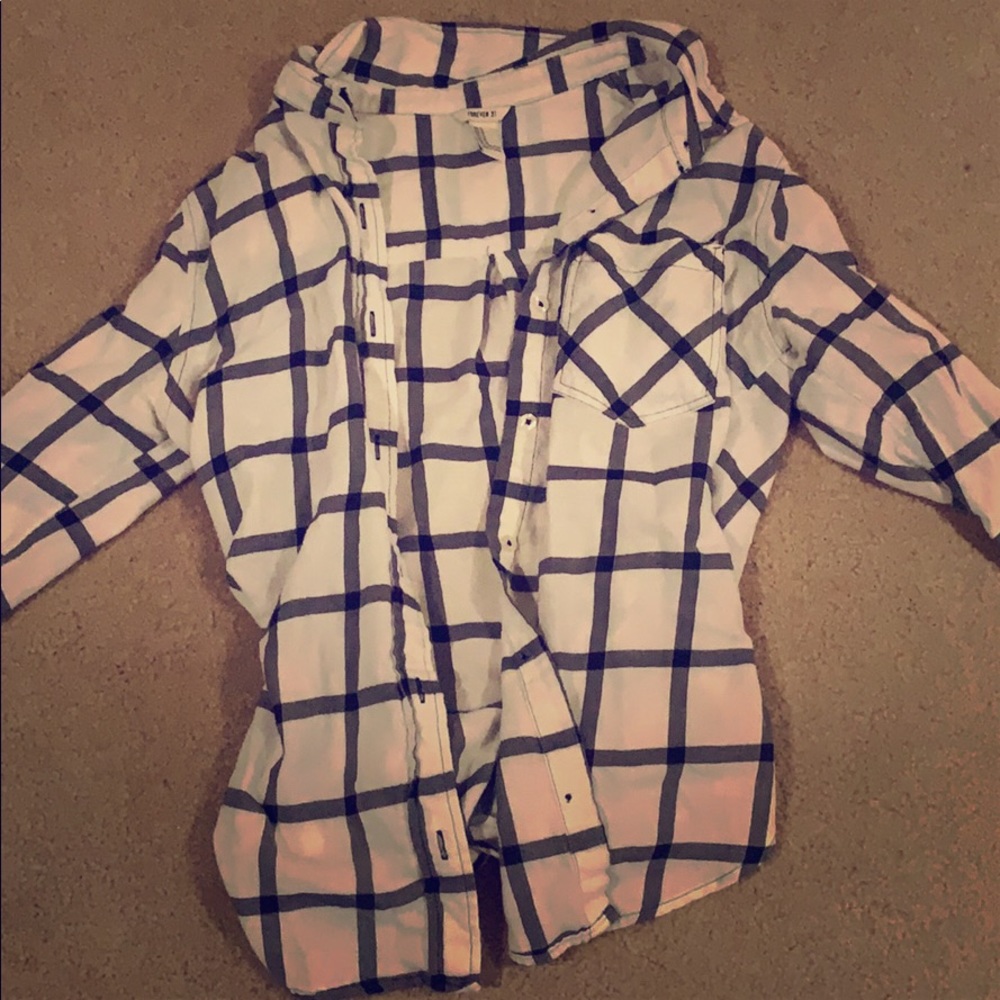 White and navy flannel